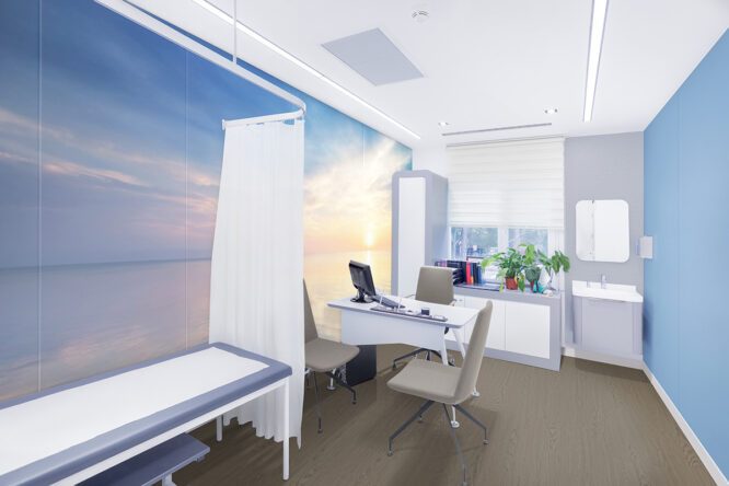 Healthcare Hospital Consultation room Altro Wood adhesive free - Londonclad